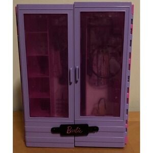 Barbie Wardrobe Clothes Closet Purple And Pink Mattel Storage Carrying Case 2018